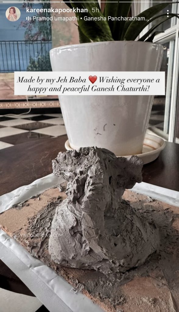 Jeh Makes Ganesh Idol With Saif Ali Khan, Kareena Shares Pics 58849